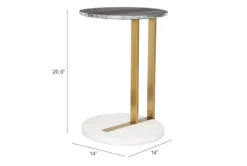 Gold + Silver C Table 27 Gold + Silver C Table -Living Room Furniture Shop 261934 black marble accent table detail 57