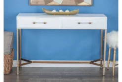 Contemporary White And Bronze 47" Console Table -Living Room Furniture Shop 262791 wood room 70
