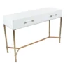 Contemporary White And Bronze 47" Console Table