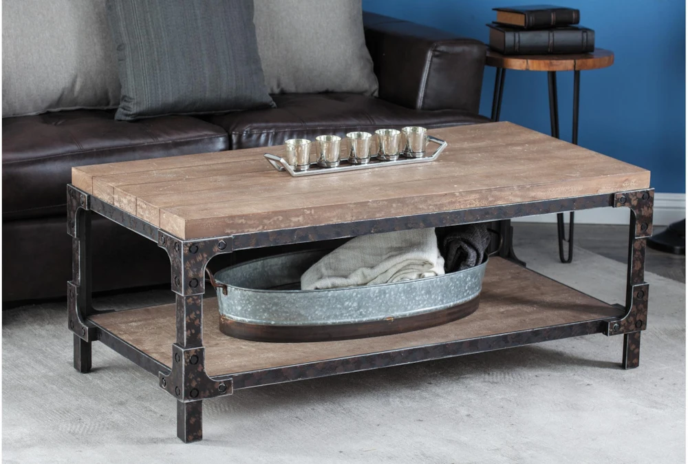Rustic Coffee Table With Storage 5 Rustic Coffee Table With Storage - Image 5