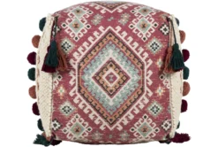 Pouf-Pink Red Tassel -Living Room Furniture Shop 262829 fiber detail 45