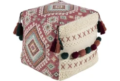 Pouf-Pink Red Tassel -Living Room Furniture Shop 262829 fiber detail 46