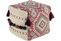 Pouf-Pink Red Tassel