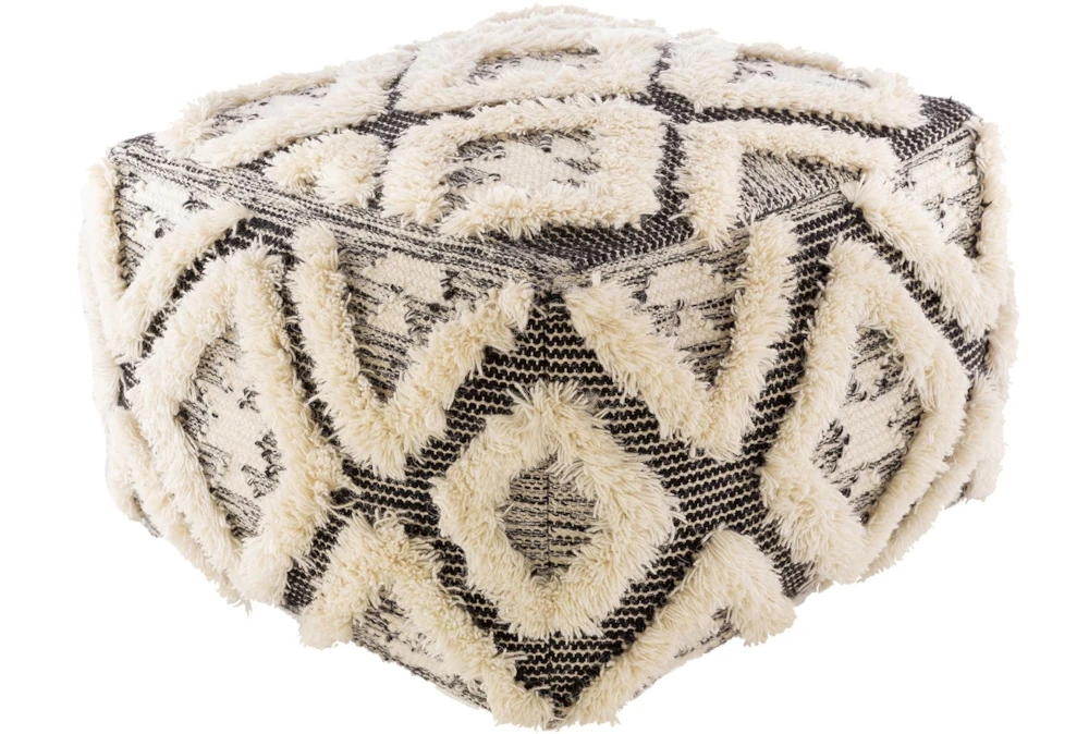 Pouf-Black Cream High/Low 1 Pouf-Black Cream High/Low