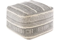 Pouf-Grey Khaki Screen Printed