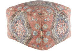 Pouf-Orange Blue Jute Blend