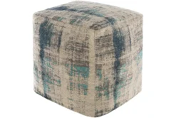 Pouf-Blue Grey Jacquard