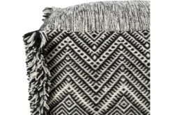 Pouf-Black Cream Fringe 7 Pouf-Black Cream Fringe -Living Room Furniture Shop 262858 fiber detail 44