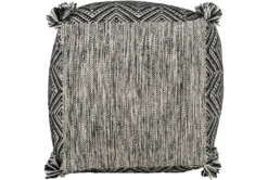 Pouf-Black Cream Fringe 9 Pouf-Black Cream Fringe -Living Room Furniture Shop 262858 fiber detail 46
