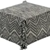 Pouf-Black Cream Fringe