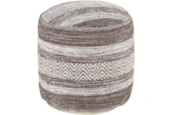Pouf-Camel Beige Stripe