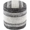 Pouf-Black White Stripe