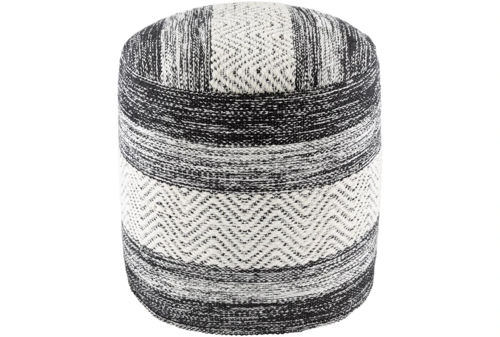 Pouf-Black White Stripe 1 Pouf-Black White Stripe