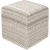 Pouf-Taupe Ivory Textured