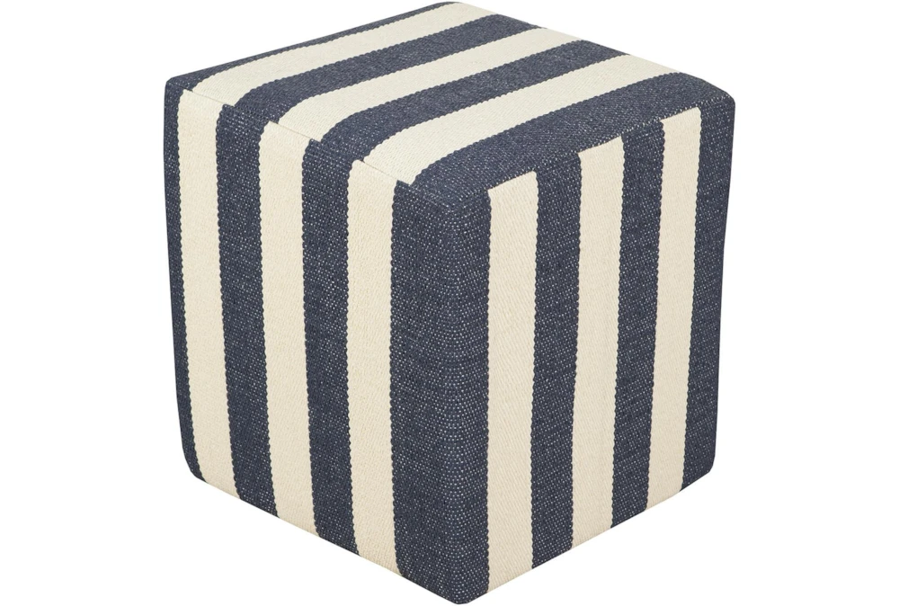 Pouf-Blue Cream Stripes 1 Pouf-Blue Cream Stripes