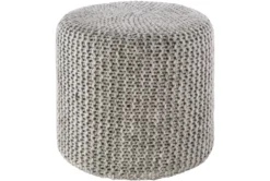 Pouf-Grey Knitted