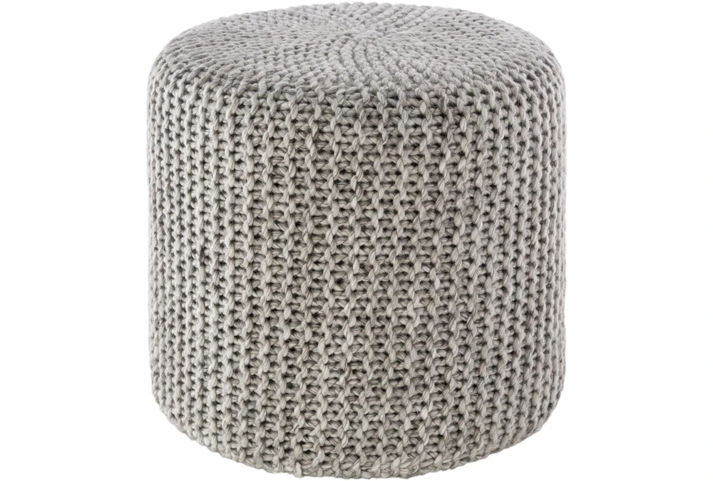 Pouf-Grey Knitted 1 Pouf-Grey Knitted