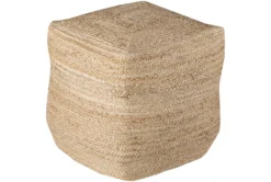 Pouf-Tan Braided Jute