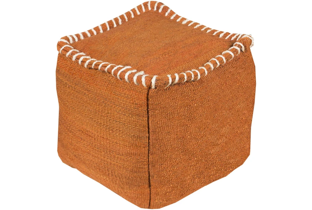 Pouf-Orange Overstitch 1 Pouf-Orange Overstitch