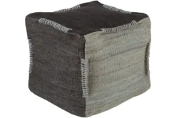 Pouf-Brwon Blue Overstitch