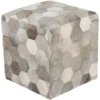 Pouf-Natural Patched Hair On Hide Cube