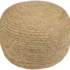 Pouf-Khaki Braided Jute