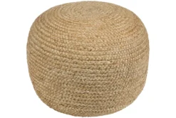 Pouf-Khaki Braided Jute