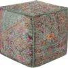 Pouf-Multicolored Hand Knotted