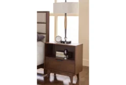 Mid Century 1 Drawer Chairside Table -Living Room Furniture Shop 264258 brown wood chairside table room 90