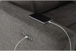 Halo II Grey Power Recliner With Power Headrest & USB -Living Room Furniture Shop 264439 grey fabric recliner detail 45