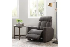 Halo II Grey Power Recliner With Power Headrest & USB -Living Room Furniture Shop 264439 grey fabric recliner room 59