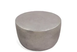 Nadene Antique Pewter Drum Coffee Table