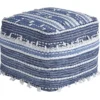 Pouf-Tassel Blue/White