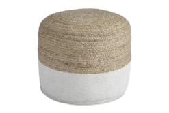 Pouf-Braided Natural/White