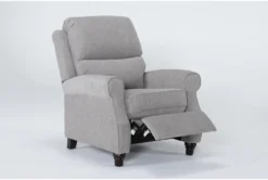 Whitwell Light Grey Push Back Recliner -Living Room Furniture Shop 265668 grey fabric push back side 19