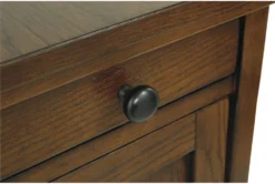 Hammel Brown Chairside End Table -Living Room Furniture Shop 266193 brown wood end table detail 47