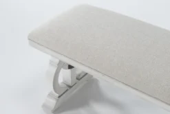 Martin 80" Upholstered Bench -Living Room Furniture Shop 267414 white wood dining chair detail 45
