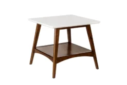 Blaire End Table -Living Room Furniture Shop 267471 white wood end table signature 02