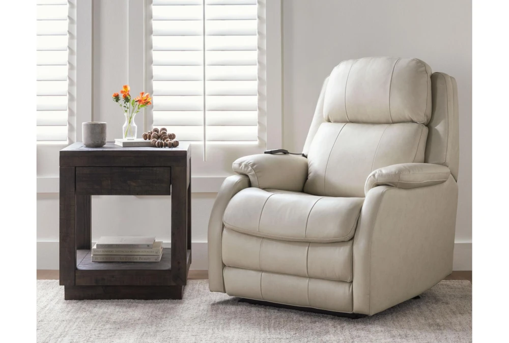 Palma Pearl Leather Power Wallaway Recliner With Heat, Massage, Power Headrest & Lumbar 9 Palma Pearl Leather Power Wallaway Recliner With Heat, Massage, Power Headrest & Lumbar - Image 9