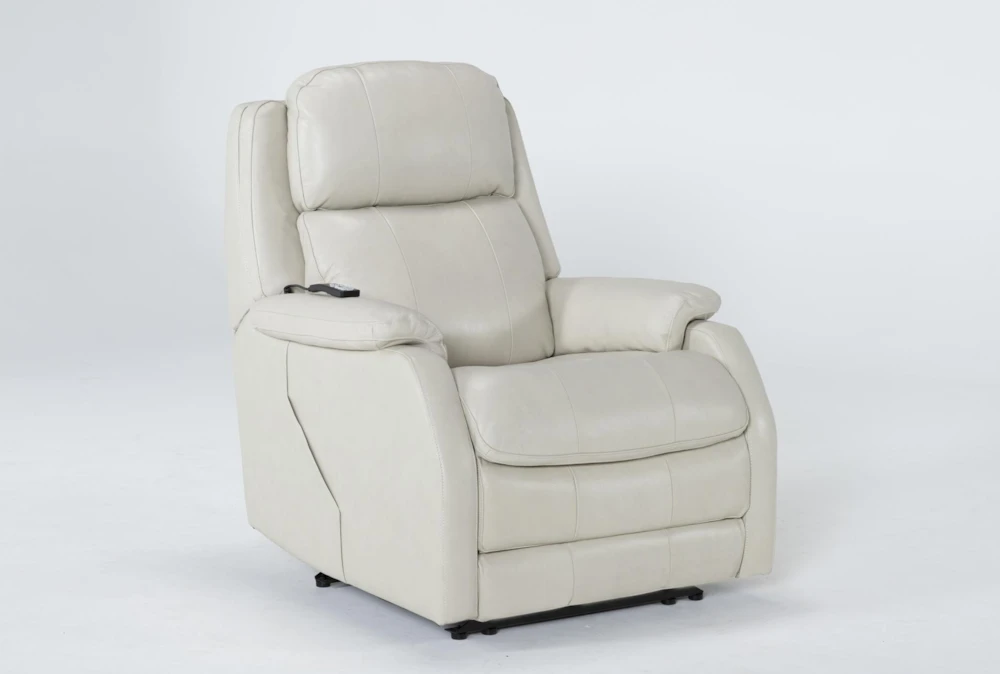 Palma Pearl Leather Power Wallaway Recliner With Heat, Massage, Power Headrest & Lumbar 2 Palma Pearl Leather Power Wallaway Recliner With Heat, Massage, Power Headrest & Lumbar - Image 2