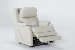 Palma Pearl Leather Power Wallaway Recliner With Heat, Massage, Power Headrest & Lumbar 12 Palma Pearl Leather Power Wallaway Recliner With Heat, Massage, Power Headrest & Lumbar -Living Room Furniture Shop 267661 white leather recliner side 20