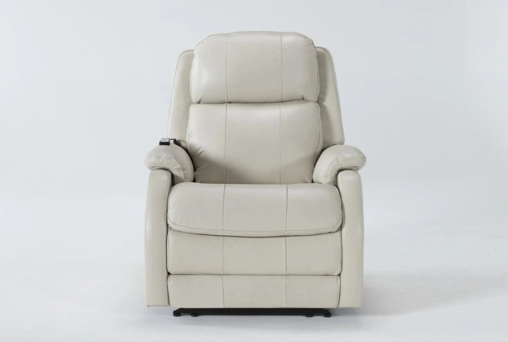 Palma Pearl Leather Power Wallaway Recliner With Heat, Massage, Power Headrest & Lumbar 1 Palma Pearl Leather Power Wallaway Recliner With Heat, Massage, Power Headrest & Lumbar