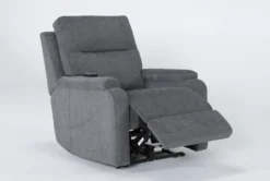 Majorca Sterling Power Wallaway Recliner With Power Headrest, Lumbar, Heat & Massage 10 Majorca Sterling Power Wallaway Recliner With Power Headrest, Lumbar, Heat & Massage -Living Room Furniture Shop 267669 grey polyester recliner side 19