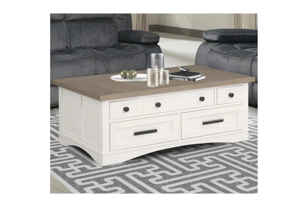 Americana Cotton Lift-Top Coffee Table With Storage 1 Americana Cotton Lift-Top Coffee Table With Storage
