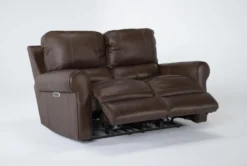 Thorsten Leather 65" Power Reclining Loveseat With Power Headrest & USB -Living Room Furniture Shop 268112 recline 23