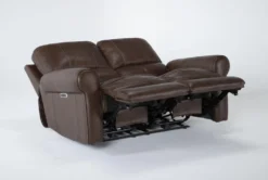 Thorsten Leather 65" Power Reclining Loveseat With Power Headrest & USB -Living Room Furniture Shop 268112 recline 24