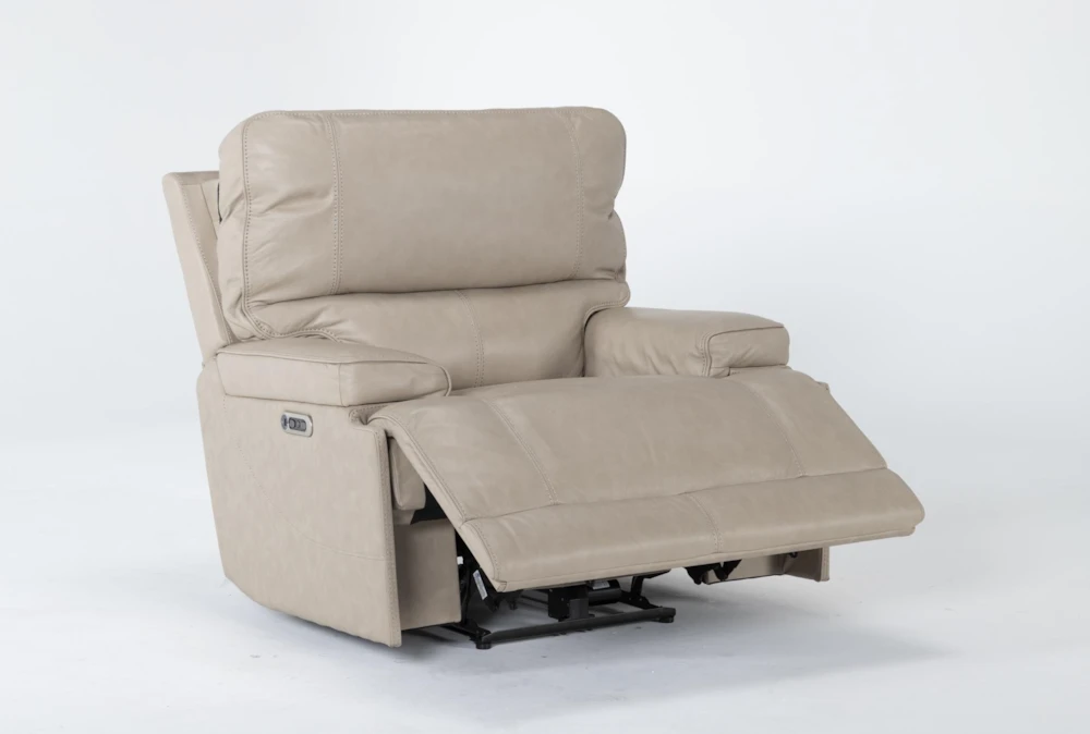 Watkins Linen Leather Power Cordless Recliner With Power Headrest & USB 4 Watkins Linen Leather Power Cordless Recliner With Power Headrest & USB - Image 4