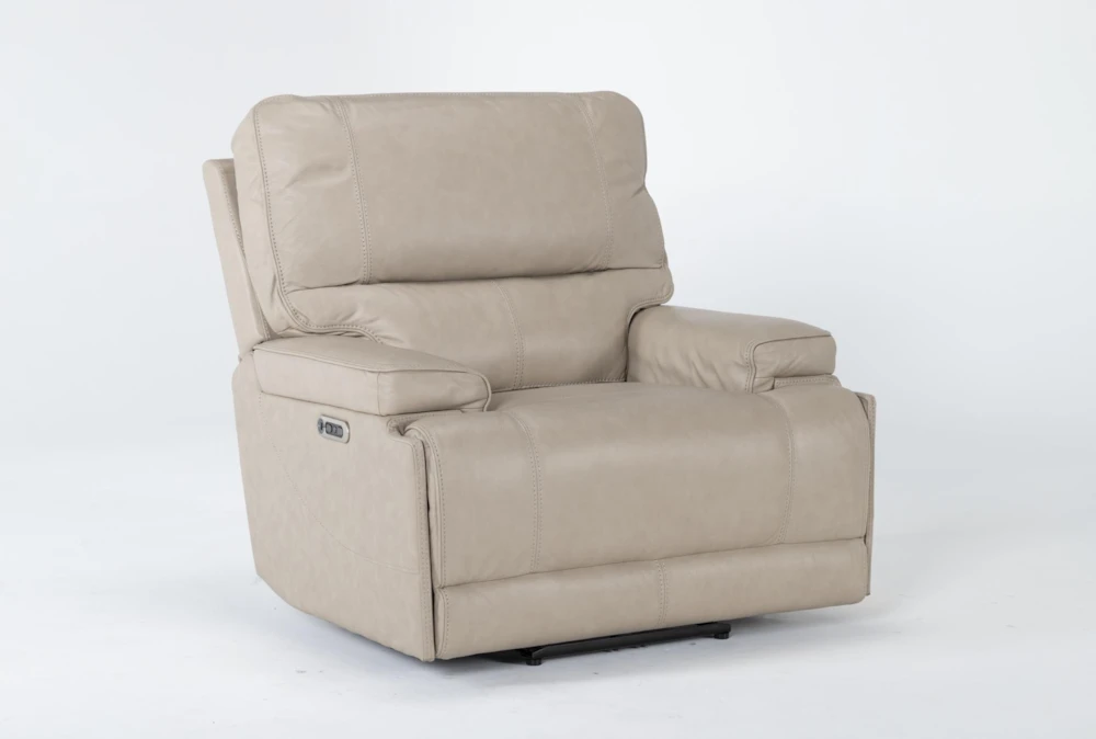 Watkins Linen Leather Power Cordless Recliner With Power Headrest & USB 2 Watkins Linen Leather Power Cordless Recliner With Power Headrest & USB - Image 2