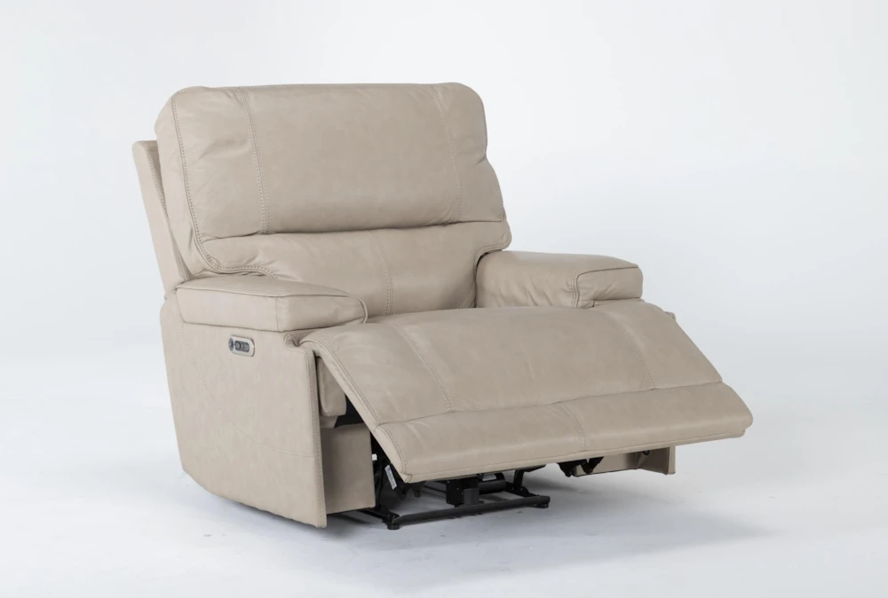 Watkins Linen Leather Power Cordless Recliner With Power Headrest & USB 3 Watkins Linen Leather Power Cordless Recliner With Power Headrest & USB - Image 3