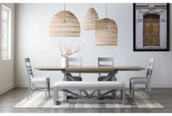 Ozzie 60" Upholstered Bench -Living Room Furniture Shop 268242 grey fabric dining bench room 46